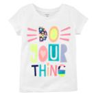 Girls 4-6x Carter's Do Your Thing Tee, Size: 8, White