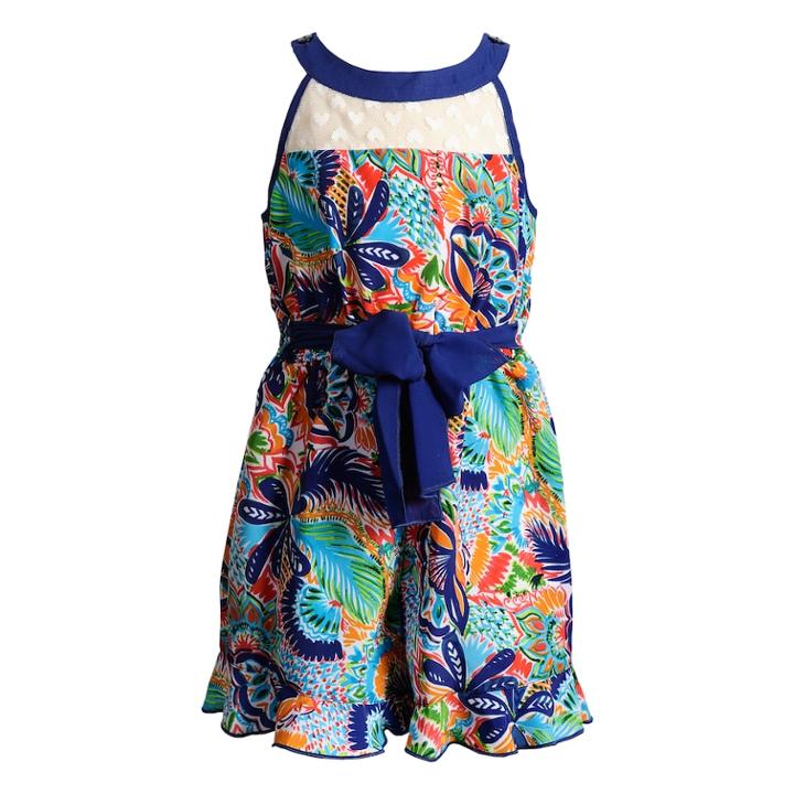 Girls 4-6x Youngland Floral Romper, Size: 6, Multi