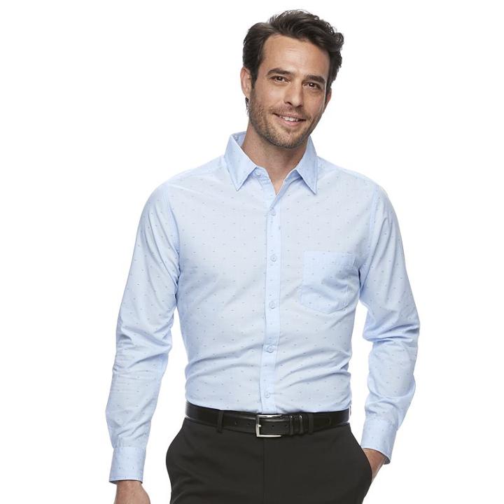 Men's Haggar Classic-fit Button-down Shirt, Size: Xl, Light Blue