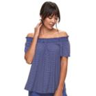 Women's Sonoma Goods For Life&trade; Off-the-shoulder Top, Size: Medium, Dark Blue