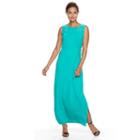 Women's Dana Buchman Crepe Scoopneck Dress, Size: Medium, Turquoise/blue (turq/aqua)