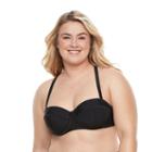 Plus Size Paramour Underwire Bralette Swim Top, Women's, Size: 2xl, Black