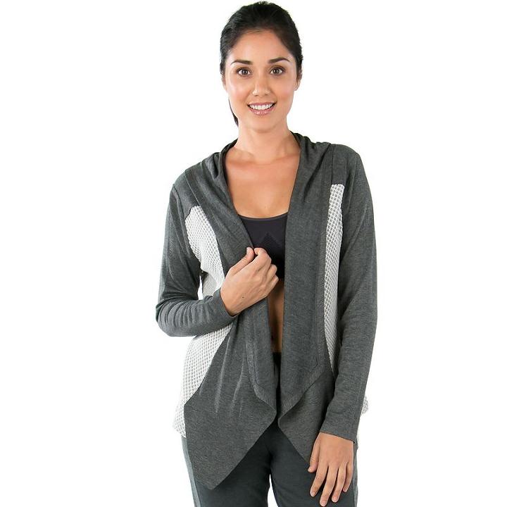 Women's Balance Collection Ruby Flyaway Cardigan, Size: Large, Med Grey