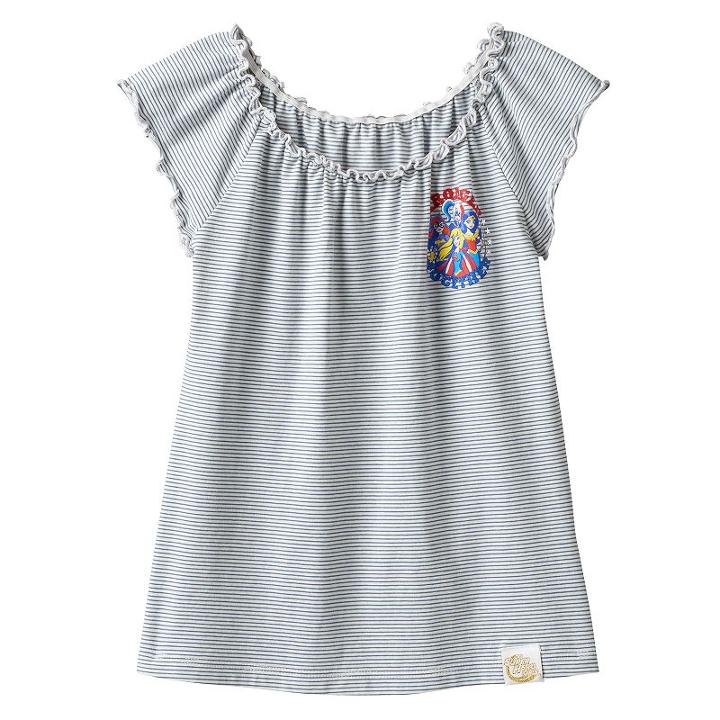 Girls 7-16 Dc Comics Super Hero Girls Stronger Together Supergirl, Batgirl, Wonder Woman & Harley Quinn Striped Top, Girl's, Size: Large, White Oth
