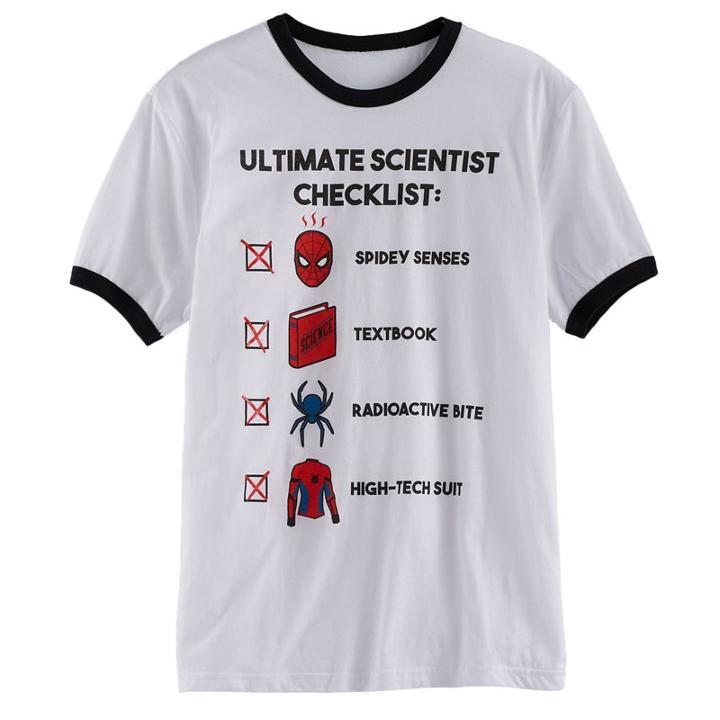 Boys 8-20 Marvel Spider-man Checklist Tee, Size: Medium, White Oth