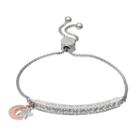 Brilliance Two Tone Love You To The Moon And Back Bolo Bracelet With Swarovski Crystals, Women's, White