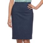 Women's Elle&trade; Pull-on Pencil Skirt, Size: Medium, Dark Blue