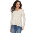 Juniors' So&reg; Twist Front Hatchi Cozy Top, Teens, Size: Xl, Lt Beige