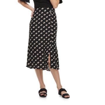 K/lab Polka-dot Midi Skirt, Teens, Size: Large, Black
