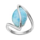 Sterling Silver Larimar Marquise Twist Ring, Women's, Size: 7, Blue