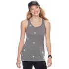 Juniors' So&reg; Mesh Back Racerback Tunic Tank, Teens, Size: Medium, White