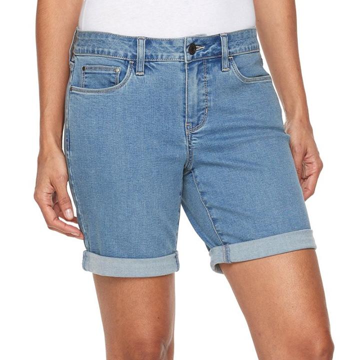 Women's Croft & Barrow&reg; Jean Shorts, Size: 10, Blue Other