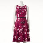 Women's Elle&trade; Print Pleated Midi Dress, Size: Xxl, Black