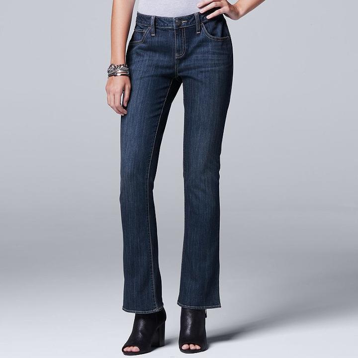 Women's Simply Vera Vera Wang Bootcut Jeans, Size: 16, Med Blue