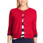 Petite Chaps Button-front Cardigan, Women's, Size: Xs Petite, Red