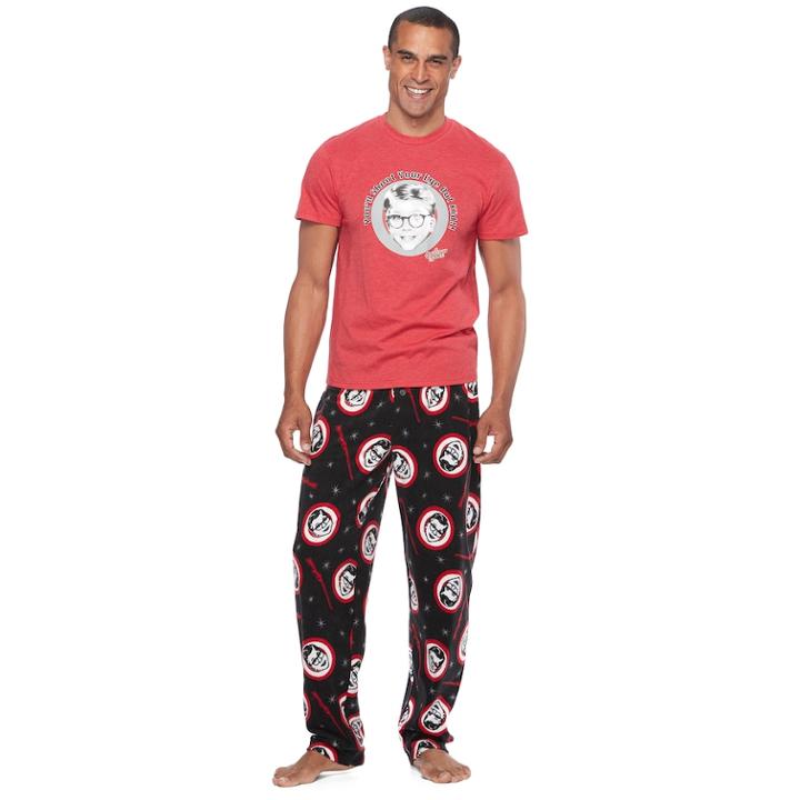 Men's A Christmas Story You'll Shoot Your Eye Out Kid! Tee & Microfleece Lounge Pants Set, Size: Small, Red