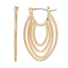 Napier Waterfall Nickel Free Hoop Earrings, Women's, Gold