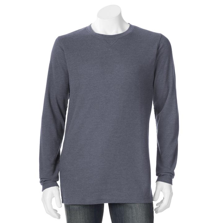 Big & Tall Hanes Ultimate X-temp Waffle-weave Thermal Tee, Men's, Size: 4xl, Blue