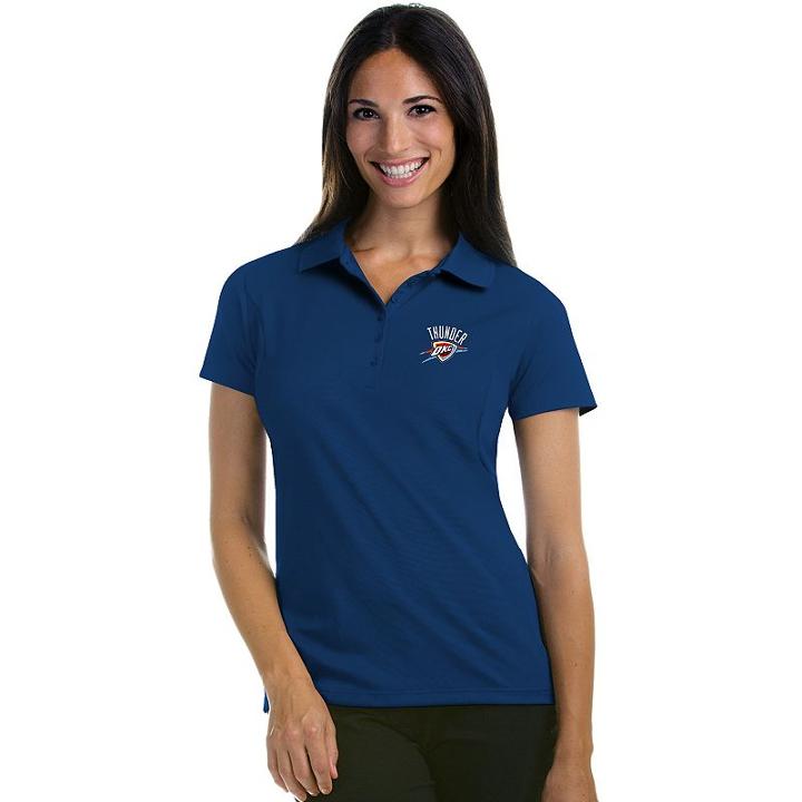 Women's Antigua Oklahoma City Thunder Pique Xtra-lite Polo, Size: Large, Dark Blue