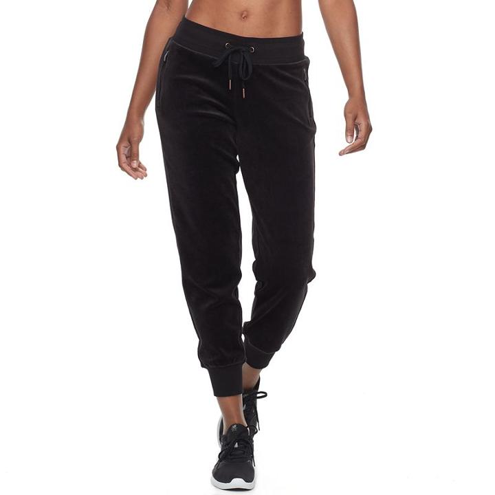 Women's Tek Gear&reg; Velour Jogger Pants, Size: Xl, Black