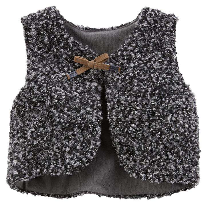 Baby Girl Carter's Boucle Vest, Size: 6 Months, Grey