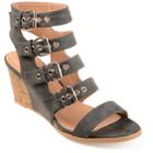 Journee Collection Monika Women's Wedge Sandals, Size: Medium (6.5), Grey