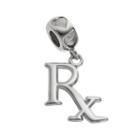Logoart Sterling Silver Rx Pharmacist Charm, Women's, Grey