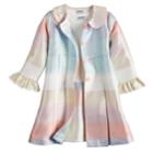 Girls 4-6x Blueberi Boulevard Multi-striped Coat & Dress Set, Size: 6, Multi