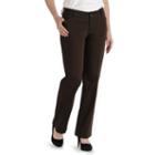 Women's Lee Maxwell Modern Fit Curvy Dress Pants, Size: 6 Short, Dark Brown