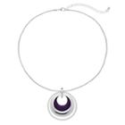 Purple Circle Link Pendant Necklace, Women's