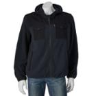 Men's Levi's&reg; Fleece Mixed Media Hooded Jacket, Size: Xxl, Blue (navy)