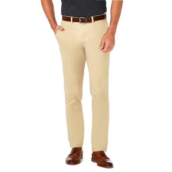 Men's Haggar Coastal Comfort Slim-fit Stretch Flat-front Chino Pants, Size: 32x34, Beige Oth