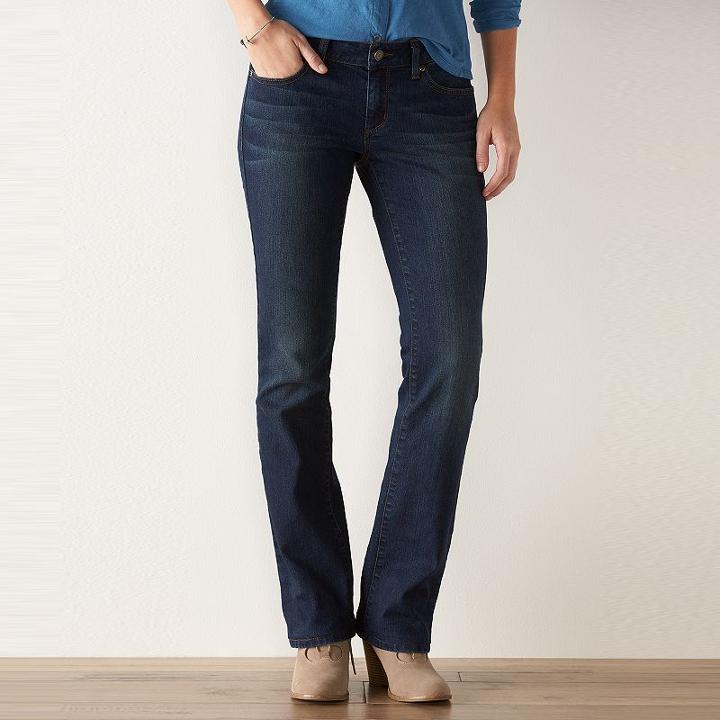 Women's Sonoma Goods For Life™ Curvy Fit Slim Bootcut Jeans, Size: 2 T/l, Dark Blue