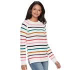 Juniors' So&reg; Raglan Crewneck Sweater, Teens, Size: Xl, White Oth