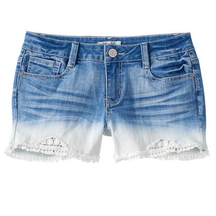 Girls 7-16 & Plus Size Mudd&reg; Dip-dye Jean Shorts, Girl's, Size: 7, Blue