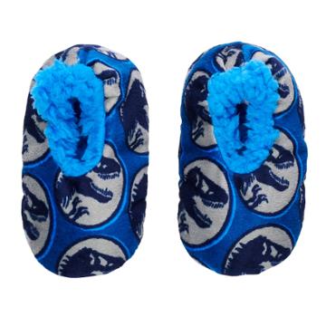 Toddler Boy Jurassic World Dinosaur Fuzzy Babba Slipper Socks, Size: 3t-4t, Blue (navy)