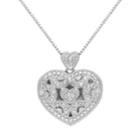 Stella Grace Diamond Accent Sterling Silver Filigree Heart Locket Necklace, Women's, Size: 18, White