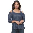 Women's French Laundry Cold-shoulder Blouse, Size: Large, Blue Other