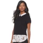 Women's Elle&trade; Mock-layer Top, Size: Medium, Pink