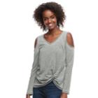 Juniors' Love, Fire Cold-shoulder Gathered Top, Teens, Size: Small, Dark Green