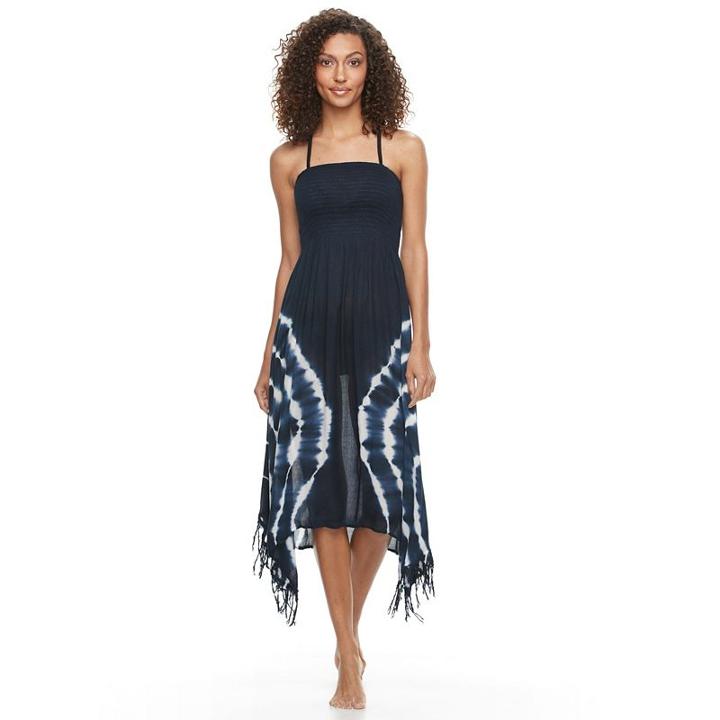 Women's Exist Tie-dye Smocked Cover-up, Size: Medium, Multicolor