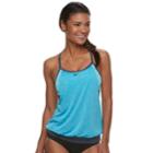 Women's Nike Layered Racerback Sport Tankini Top, Size: Xl, Brt Blue