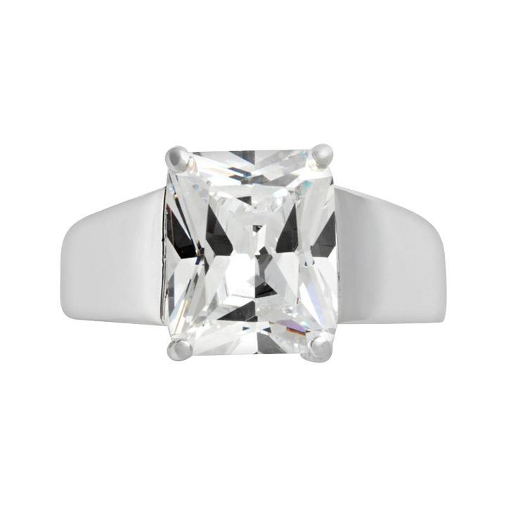 Sterling Silver Princess-cut Cubic Zirconia Ring, Women's, Size: 6, White