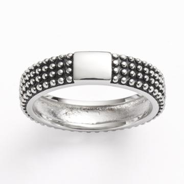 Kate Markus Stainless Steel Textured Ring, Women's, Grey