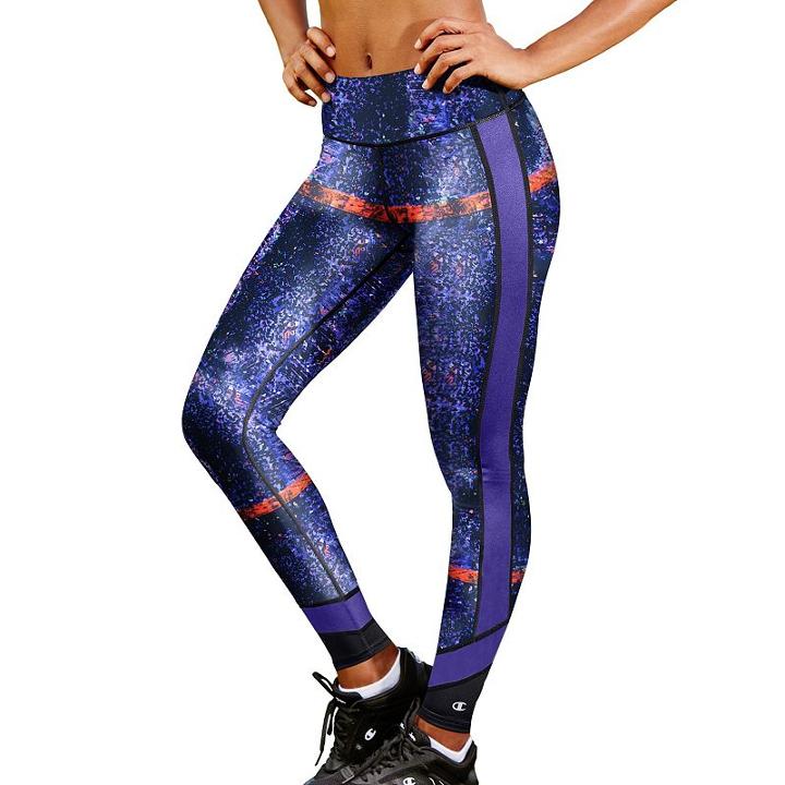 Women's Champion Colorblock Yoga Leggings, Size: Medium, Med Purple