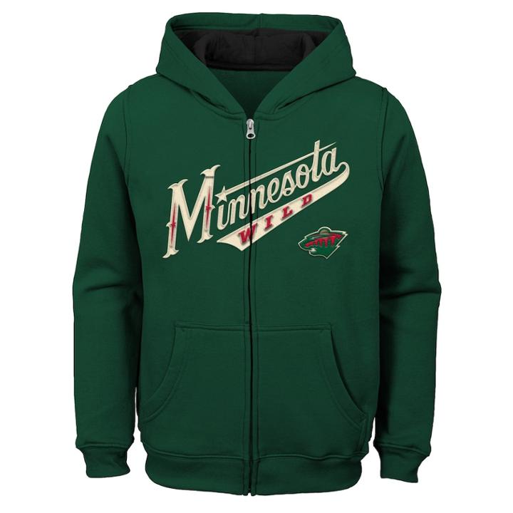 Boys 8-20 Minnesota Wild Stated Hoodie, Size: Xl 18-20, Green