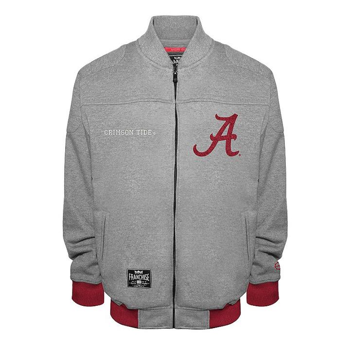 Men's Franchise Club Alabama Crimson Tide Edge Fleece Jacket, Size: Large, Grey