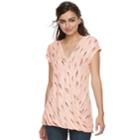 Women's Apt. 9&reg; Faux-wrap Tee, Size: Xl, Light Pink