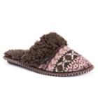 Muk Luks Women's Knit Scuff Slippers, Size: Small, Brown