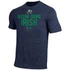 Men's Under Armour Notre Dame Fighting Irish Triblend Tee, Size: Large, Blue (navy)